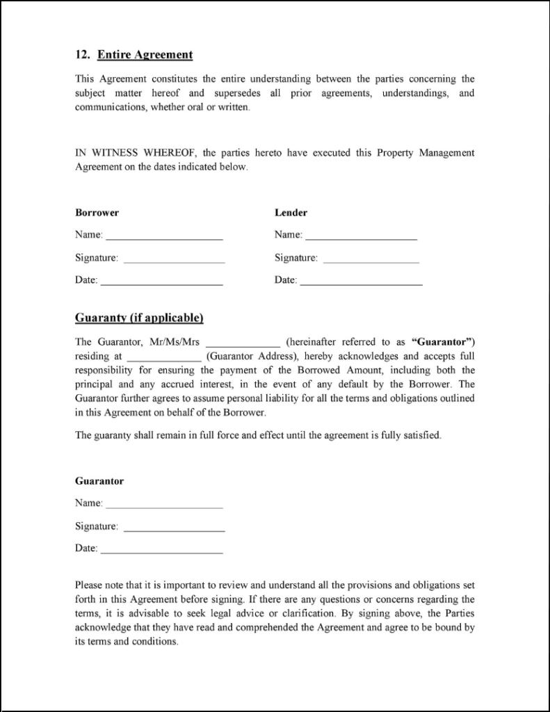 Loan Contract template