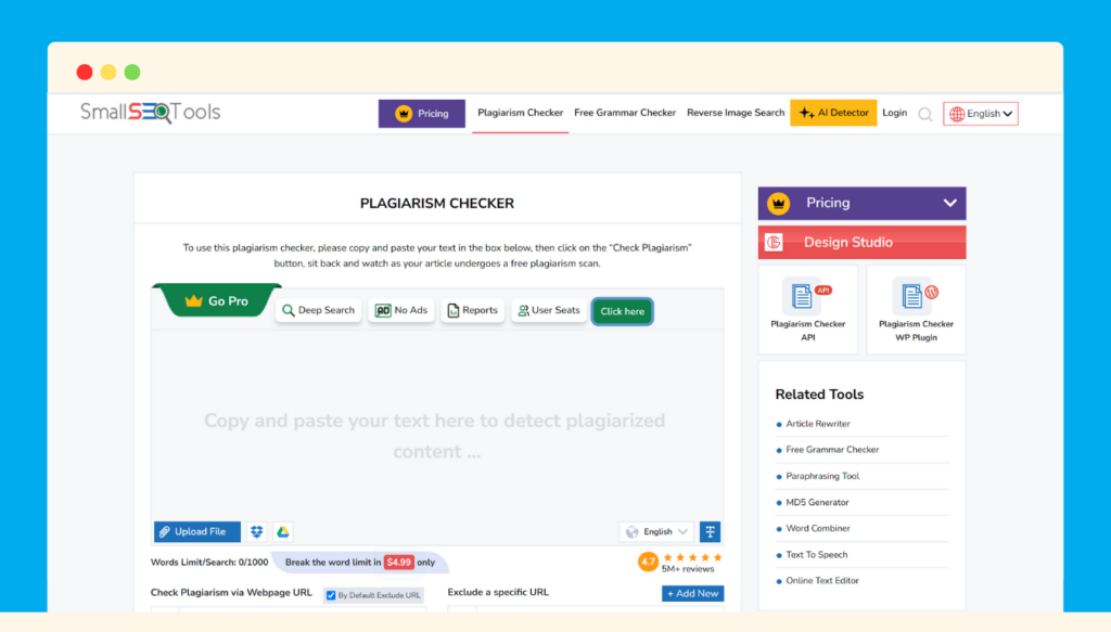 SmallSEOTools Plagiarism Checker | How to check plagiarism online free