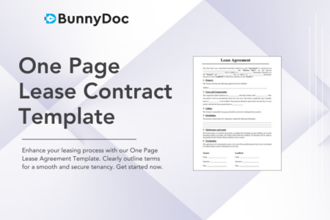 One Page Lease Agreement | Rental Agreement